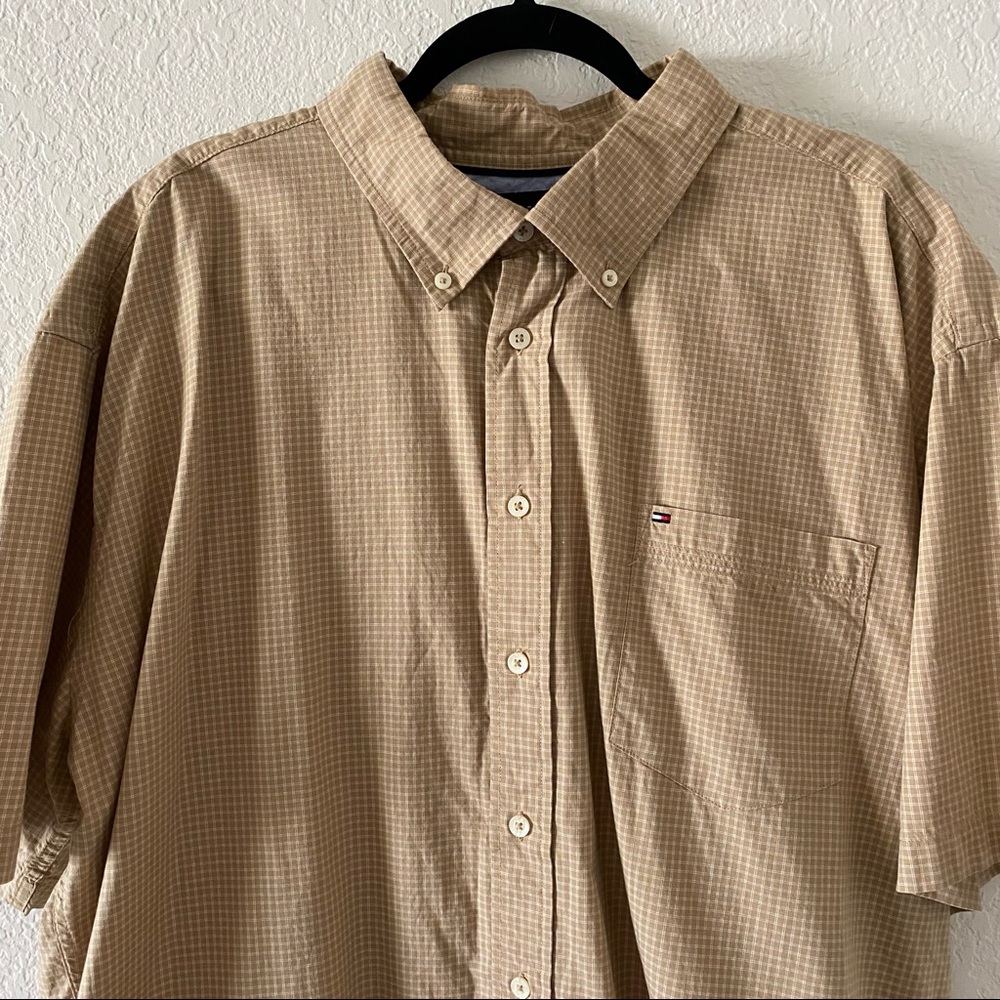 Tommy Hilfiger Vintage Tan Casual Button Down Shirt XXL - Picture 3 of 11